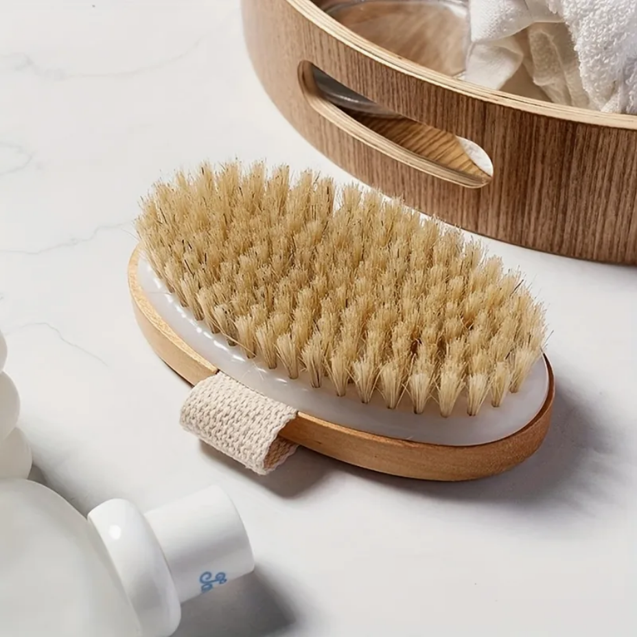 meTime™ Natural Bristle Brush Wet Dry Skin Body SPA Brush